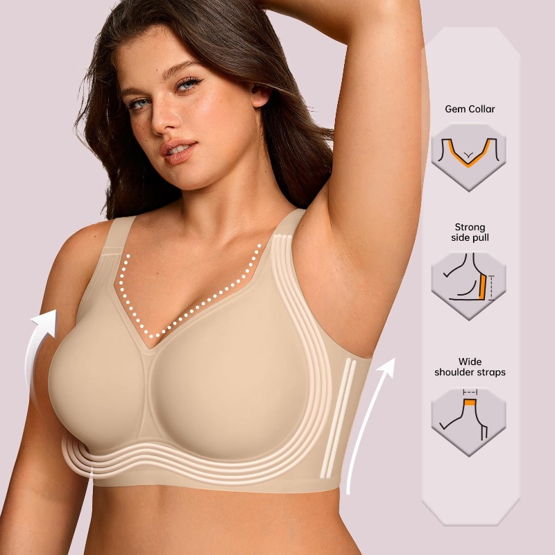 Sutiã Jelly Sem Fio Plus Size  - Plunge Bra Push Up avaliação e preço
